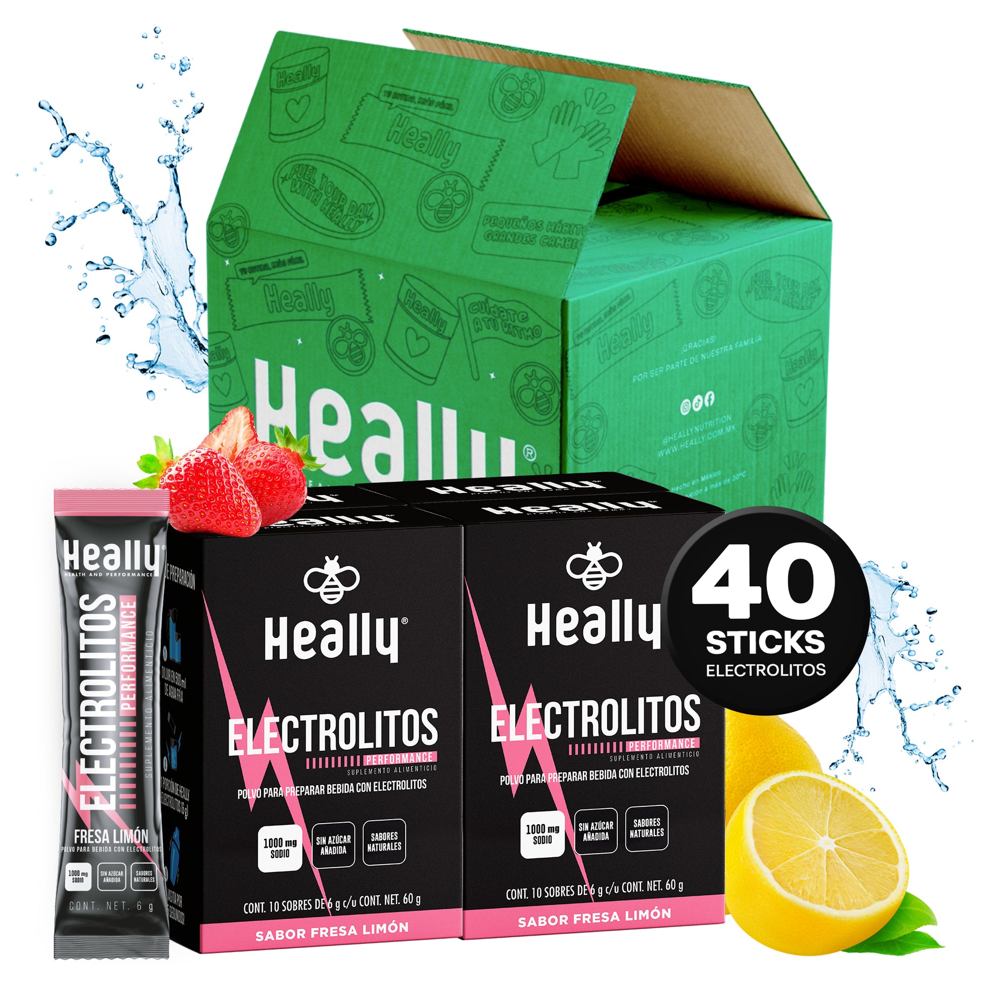 Heally Electrolitos Performance Fresa Limon Pack 4
