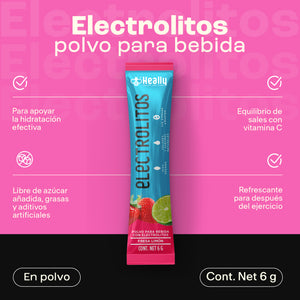 Heally Electrolitos 4 Pack Fresa Limon -  Mora Azul