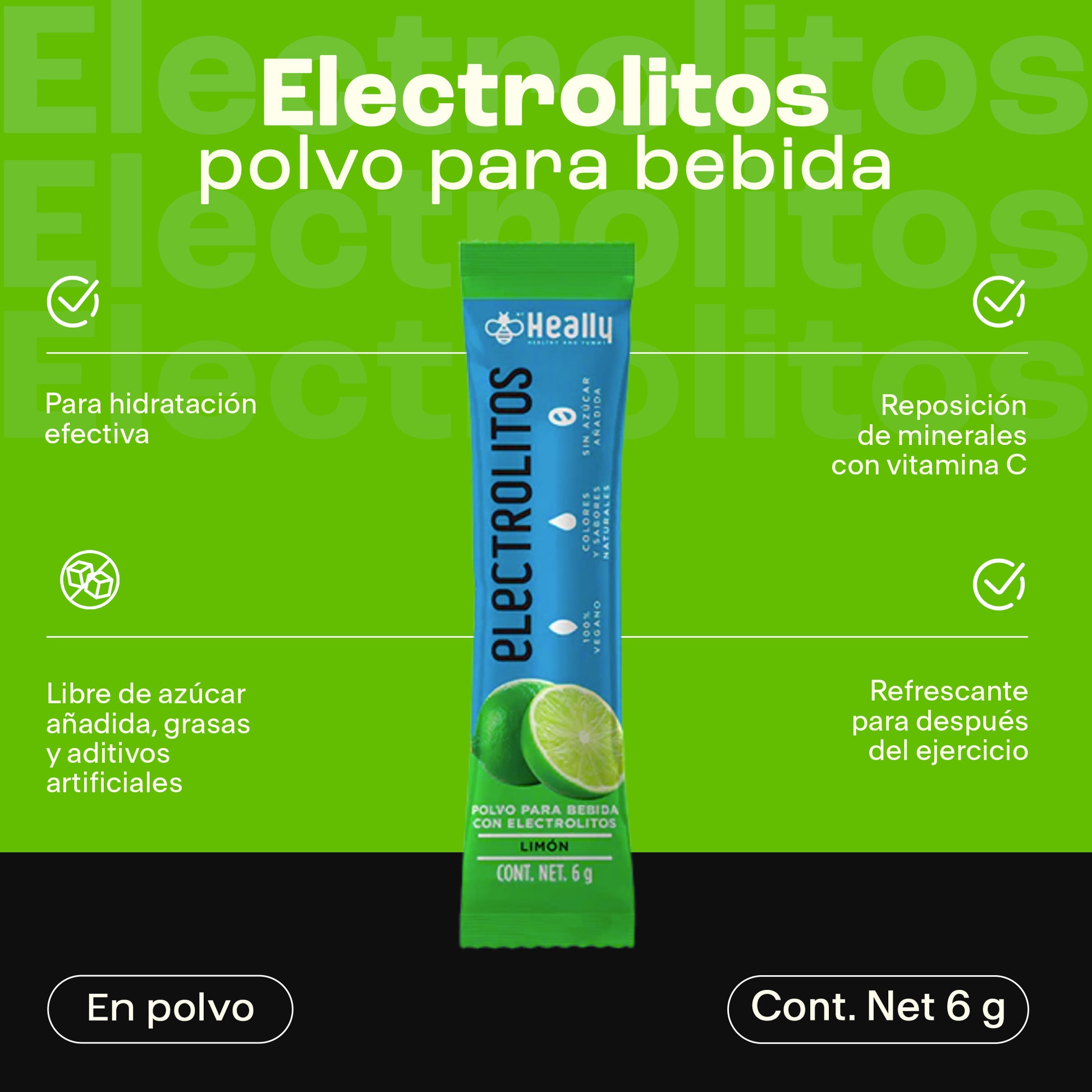 Heally Electrolitos 4 Pack Naranja - Limon
