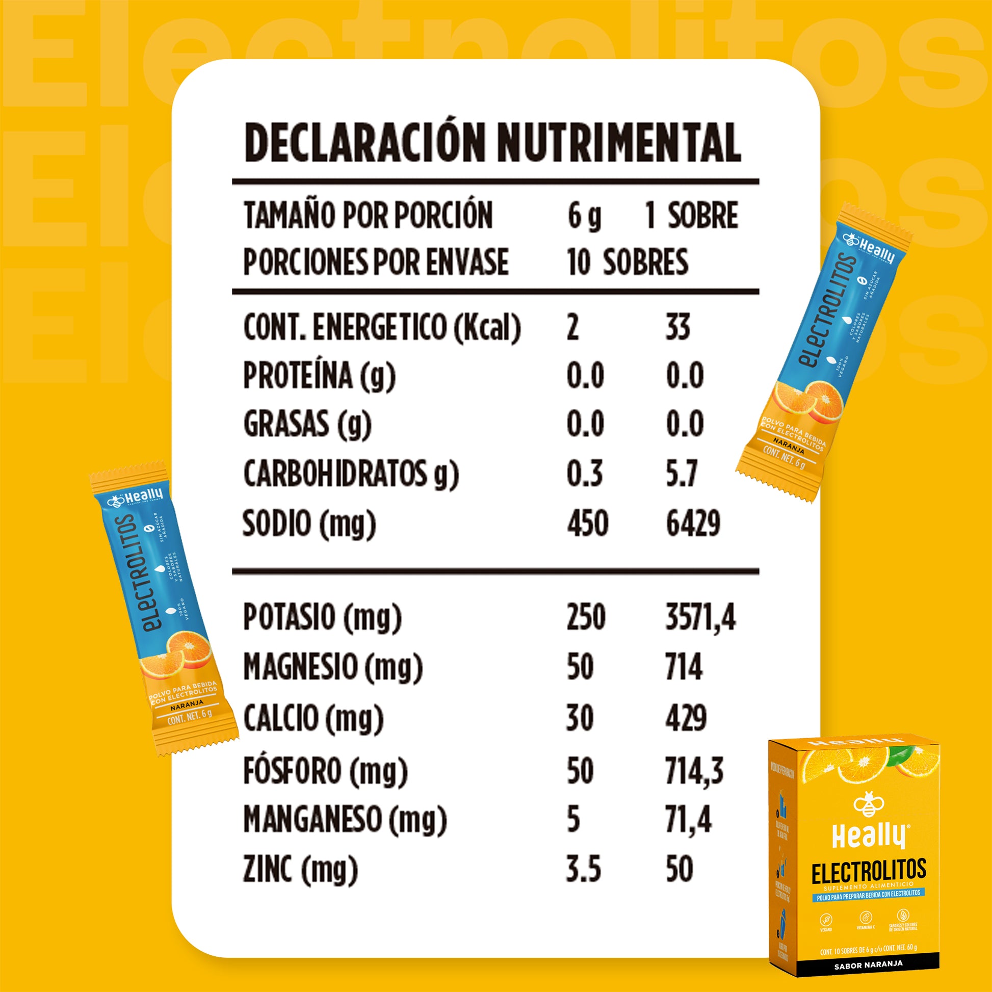 Heally Electrolitos Naranja