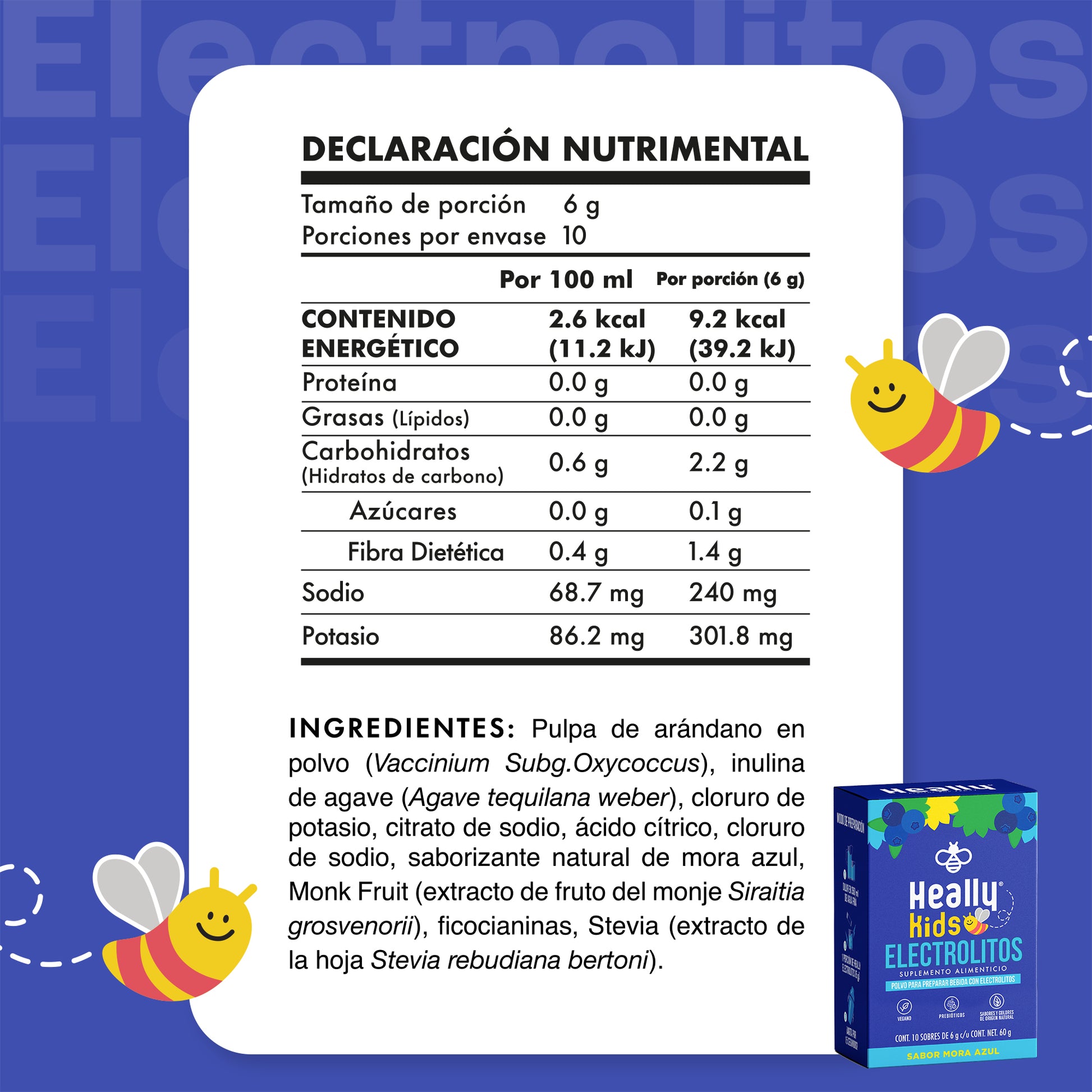 Heally Electrolitos Kids  4 Pack Mora Azul - Pink Limonade - Limon