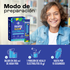 Heally Electrolitos Kids Mora Azul