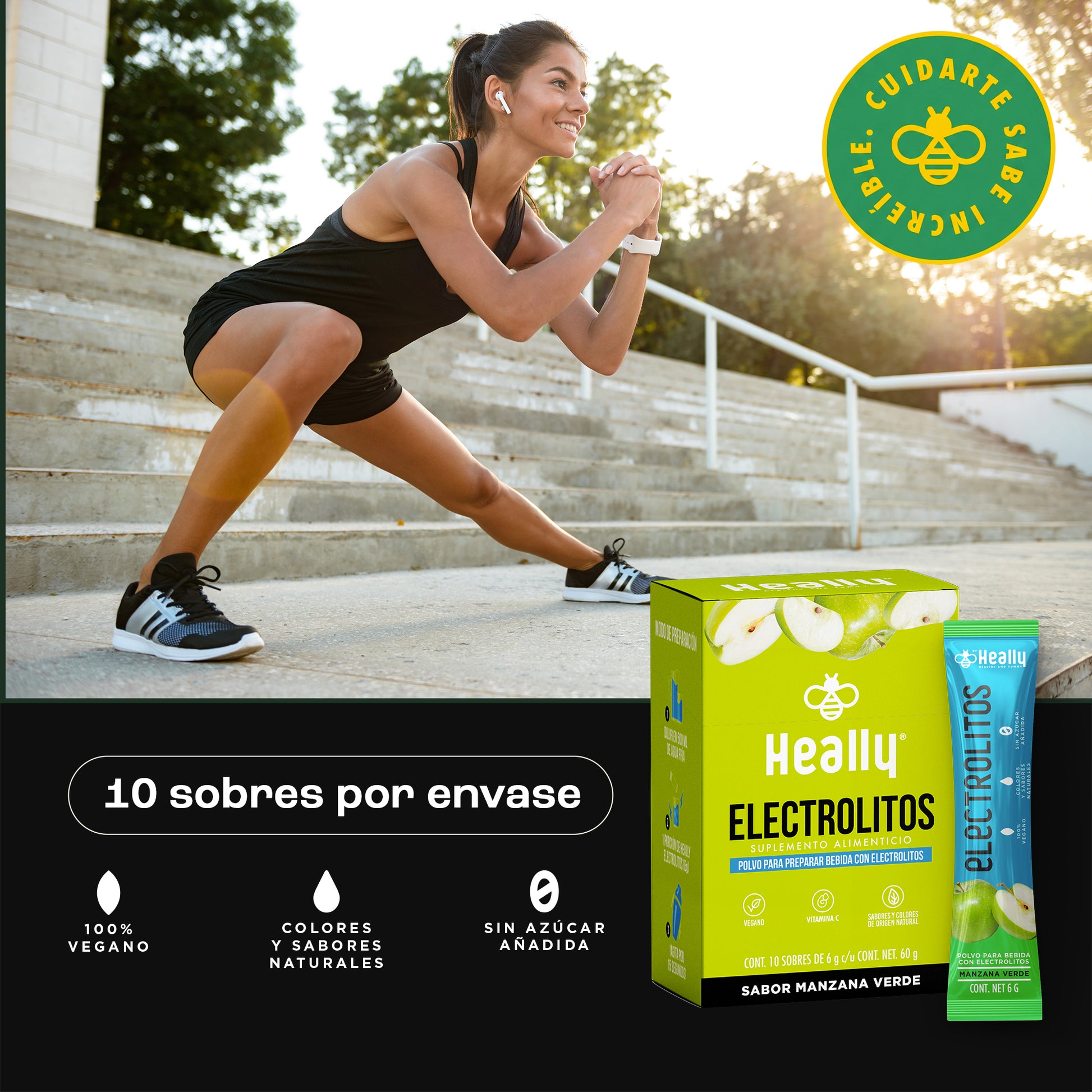 Heally Electrolitos Manzana Verde