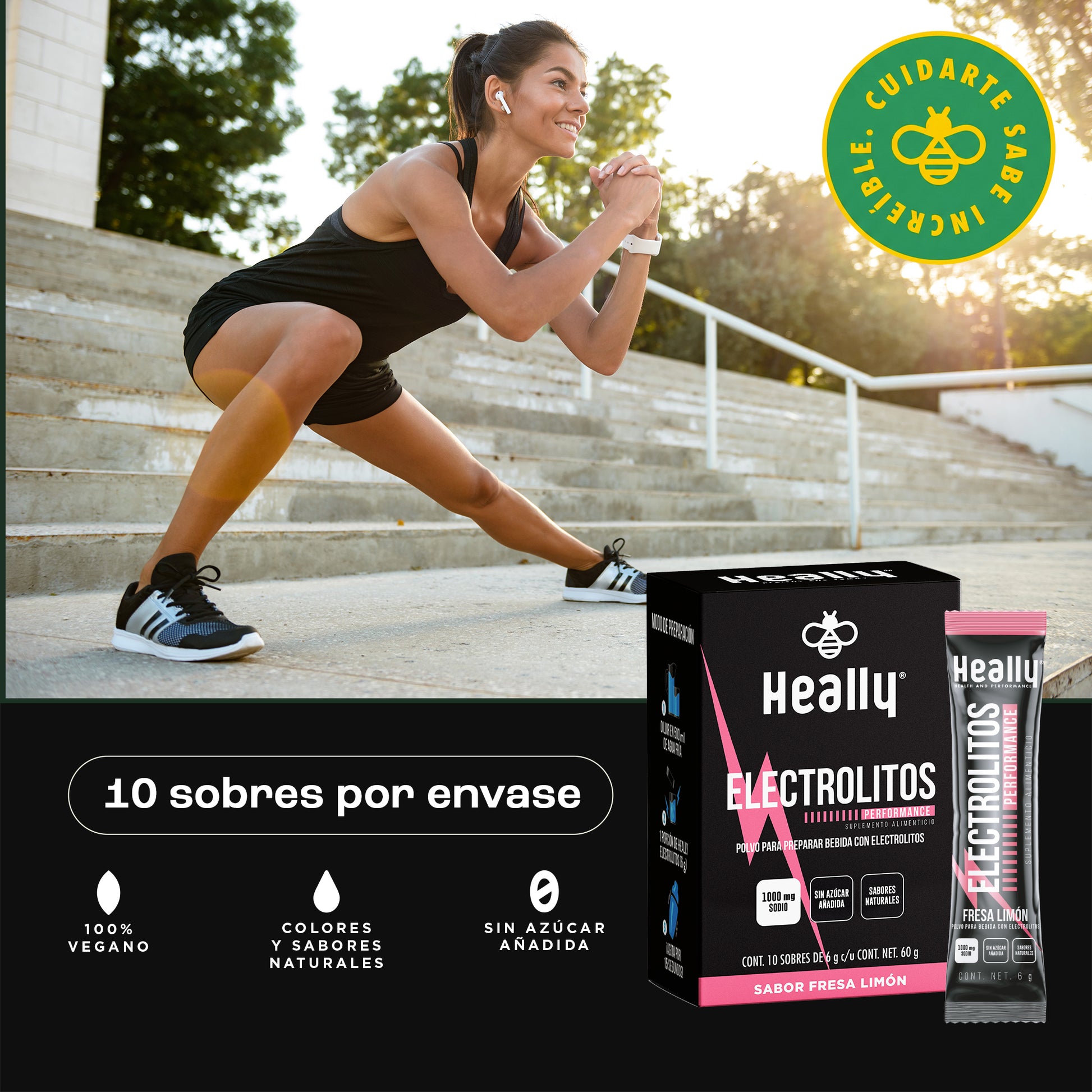 Heally Electrolitos Performance Fresa Limon