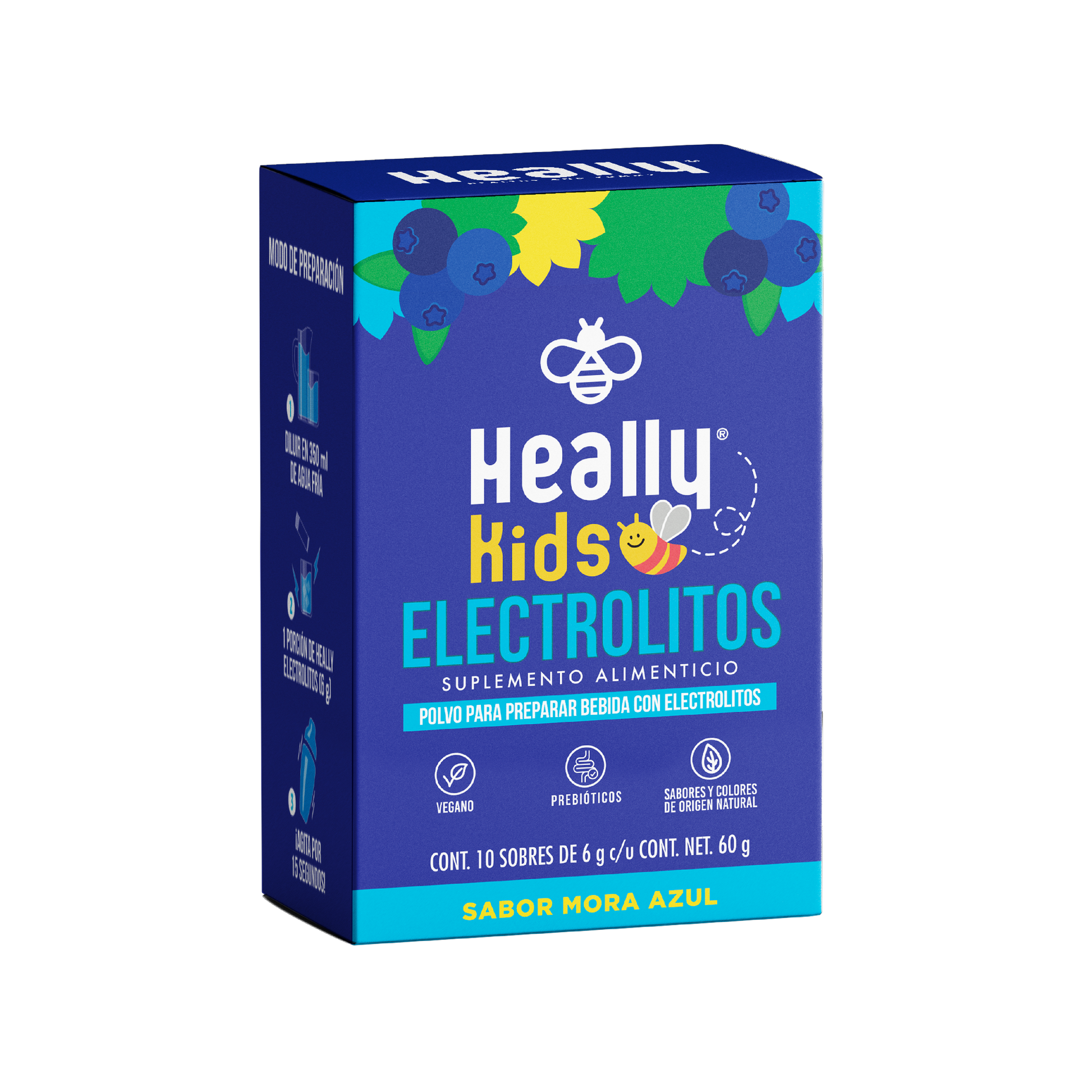 Heally Electrolitos Kids Mora Azul