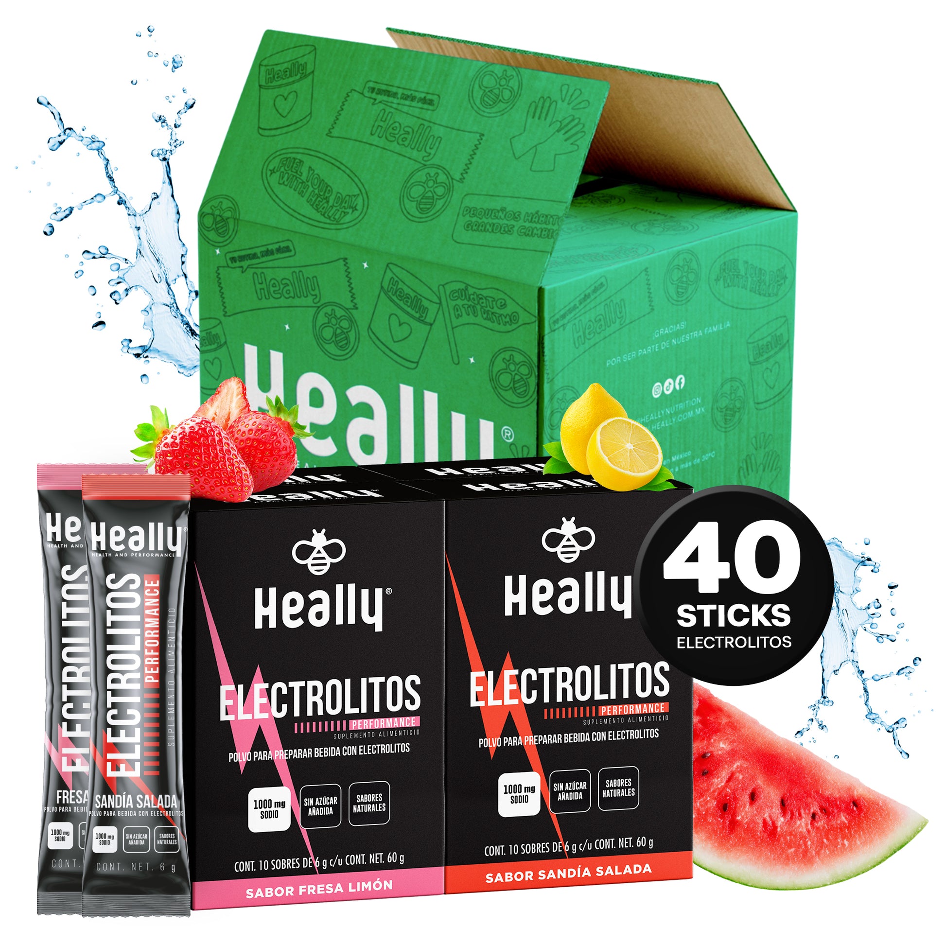 Heally Electrolitos Performance  4 Pack Sandia Salada - Fresa Limon